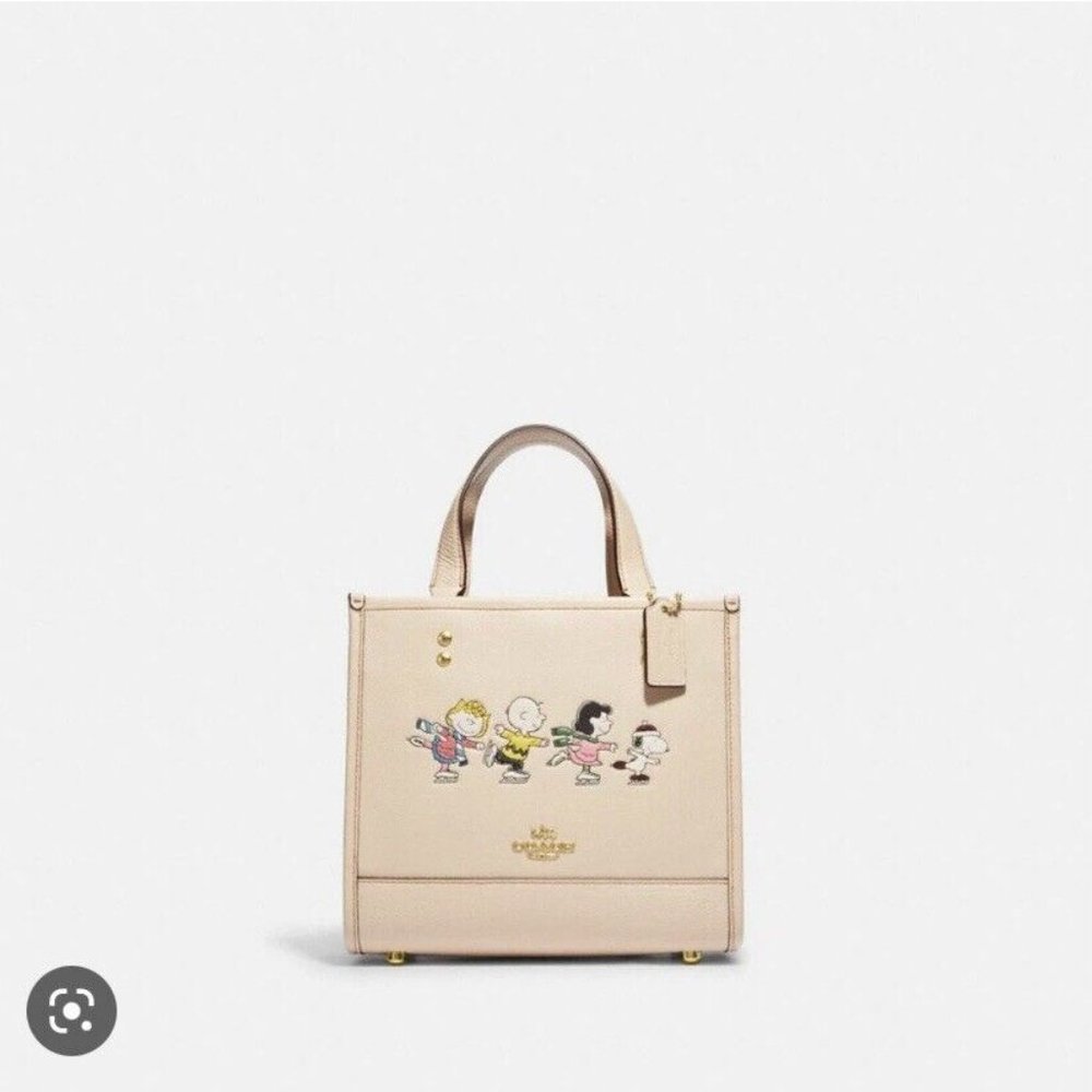 Coach Cream Peanuts Patch Tote Shoulder Bag